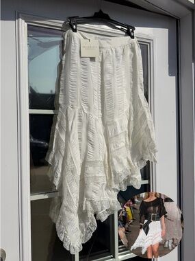 Philosophy di Lorenzo Serafini Runway Asymmetrical Lace-Trim Ruffle Skirt